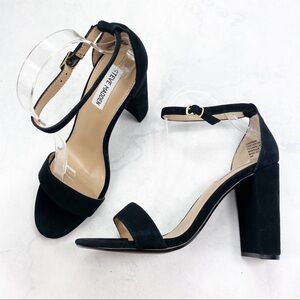 [Steve Madden] Black Suede Ankle Strap Heels